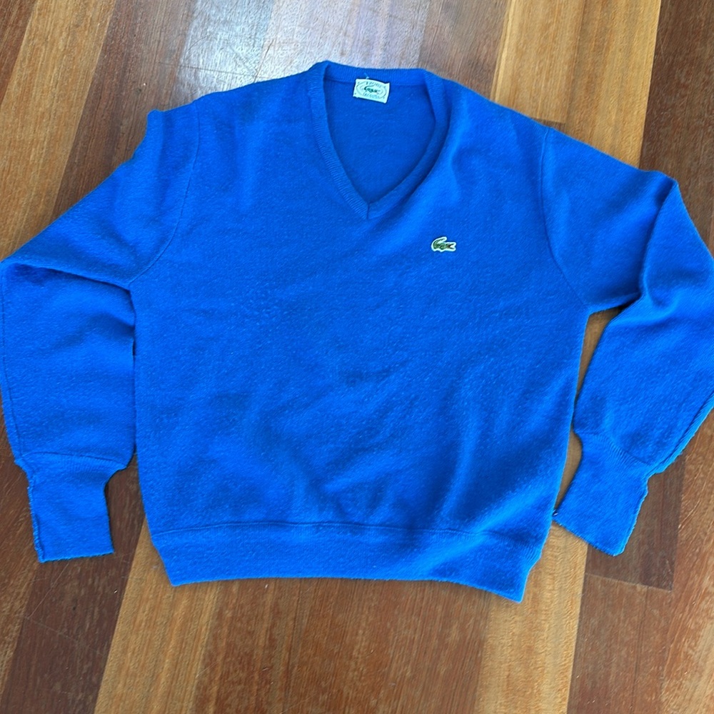 Vintage Izod Lacoste V-Neck Grandpa Sweater size Medium (totally unisex)